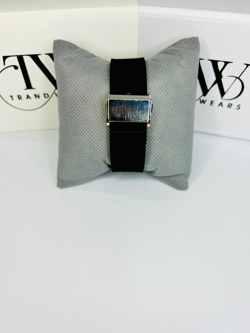 HB Men’s Black Dial Leather Strap Watch – Classic Analog Wrist Watch for Formal & Casual Wear