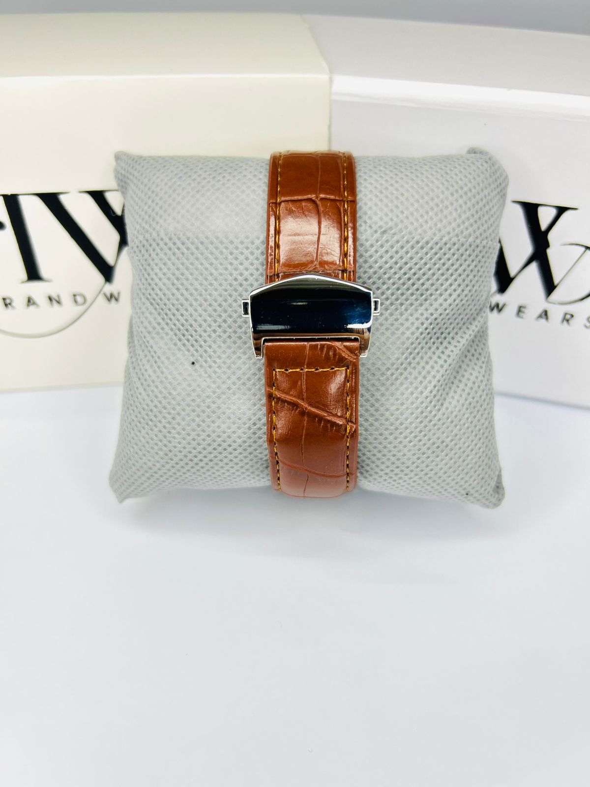 TW Classic Brown Strap Black Dial Watch Date Day Feature Working