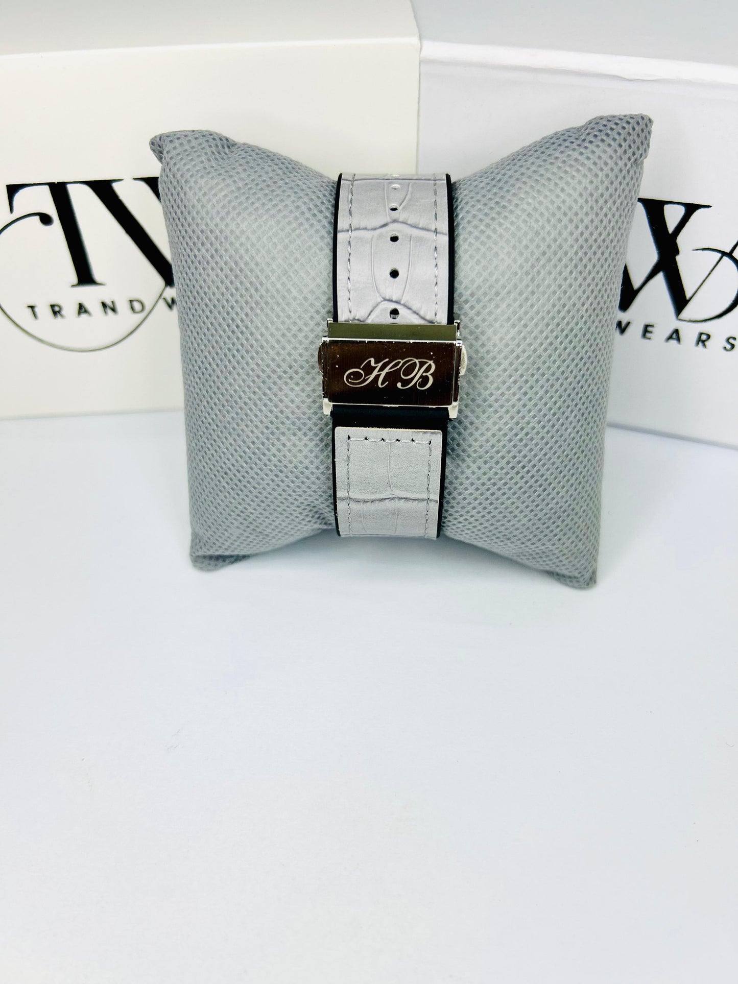HB Men’s White Dial Leather Strap snake tecture Watch – Classic Analog Wrist Watch for Formal & Casual Wear