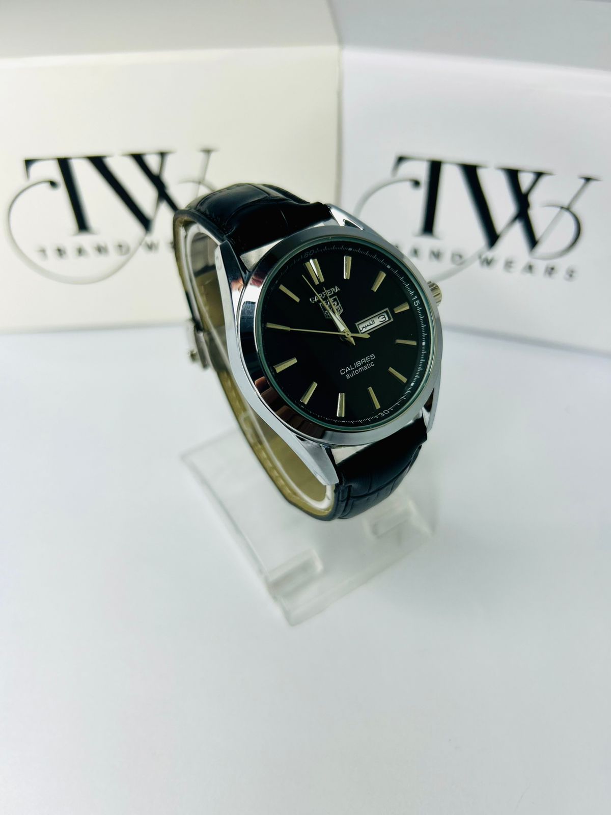 TW Classic Black Strap Watch Date Day Feature Working