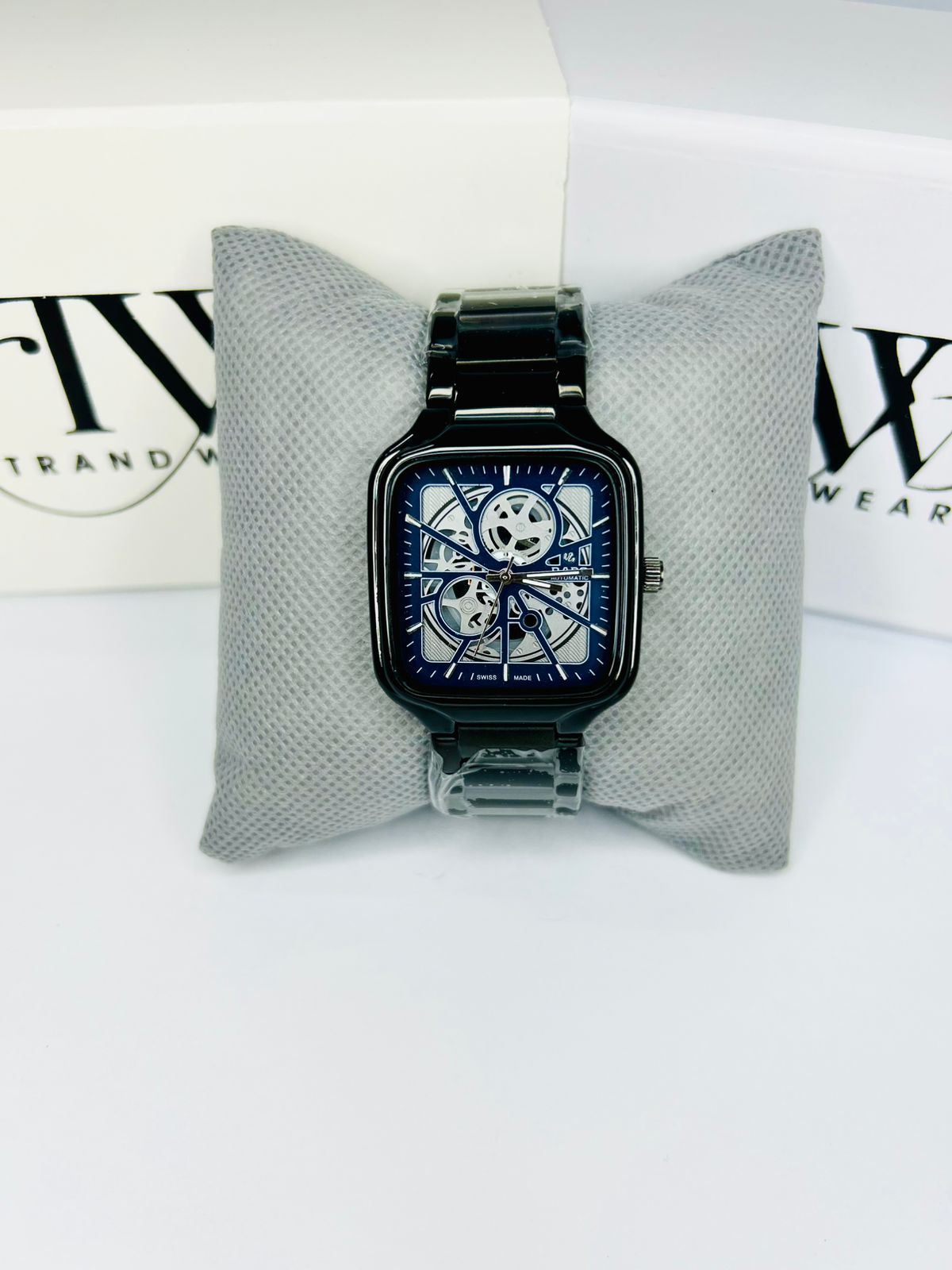 Men’s Square Dial Watch – Blue Dial, Stylish Modern Analog Wrist Watch, Luxury Casual & Formal Watch