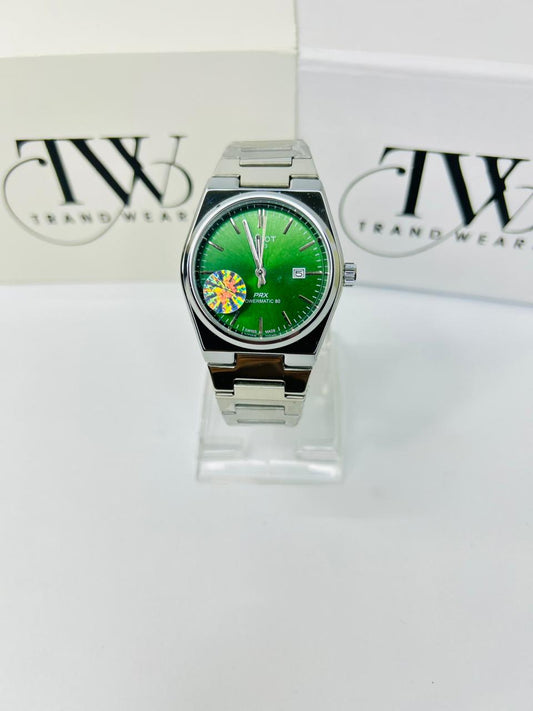 PRX Style Men’s Watch – Green Dial, Semi-Automatic Movement, Stainless Steel Luxury Wrist Watch