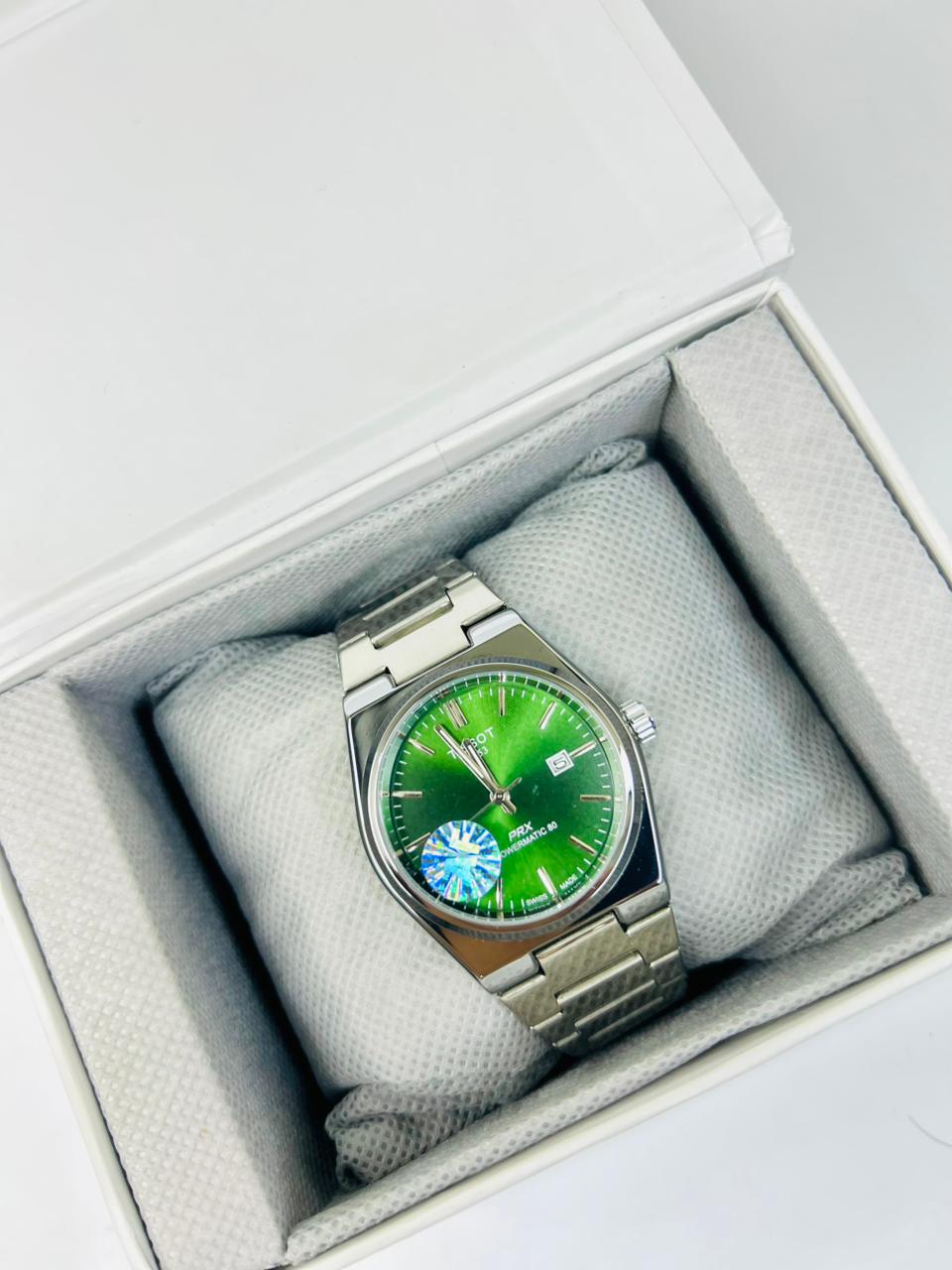 PRX Style Men’s Watch – Green Dial, Semi-Automatic Movement, Stainless Steel Luxury Wrist Watch