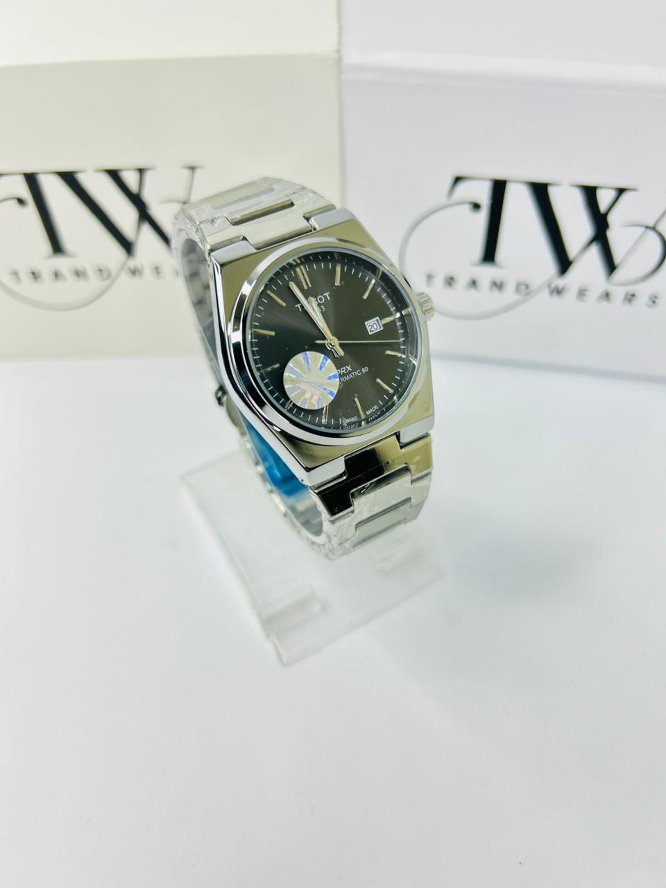 PRX Style Men’s Watch – Black Dial, Semi-Automatic Movement, Stainless Steel Luxury Wrist Watch