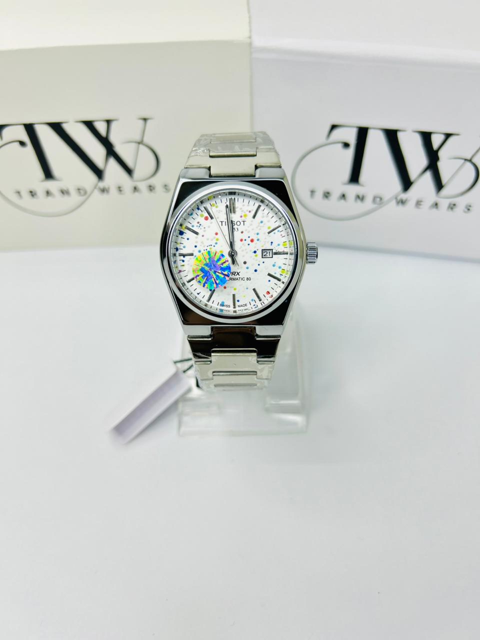 PRX Style Men’s Watch – White Dots Dial, Semi-Automatic Movement, Stainless Steel Luxury Wrist Watch