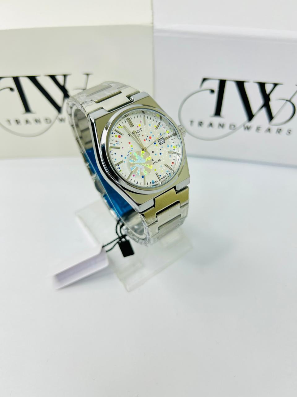 PRX Style Men’s Watch – White Dots Dial, Semi-Automatic Movement, Stainless Steel Luxury Wrist Watch
