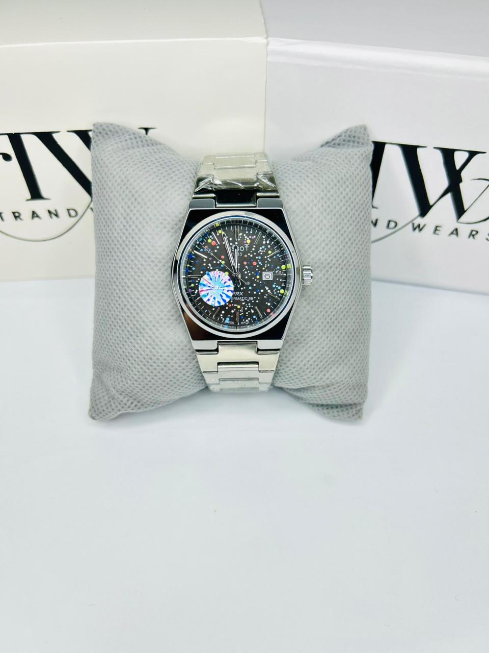 PRX Style Men’s Watch – Black Dots Dial, Semi-Automatic Movement, Stainless Steel Luxury Wrist Watch