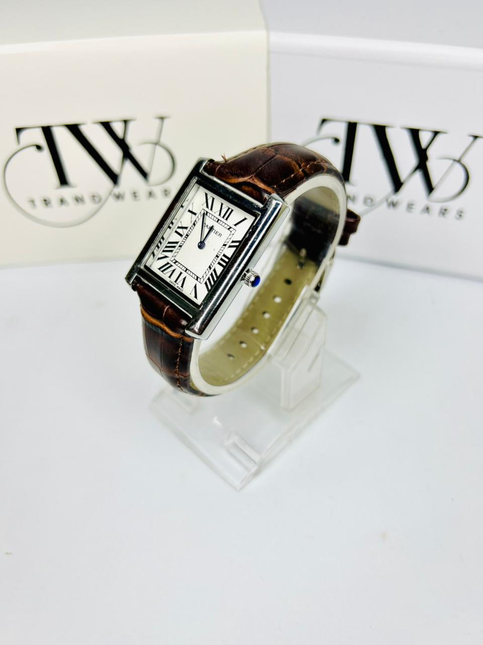TW Brown Leather Strap Watch
