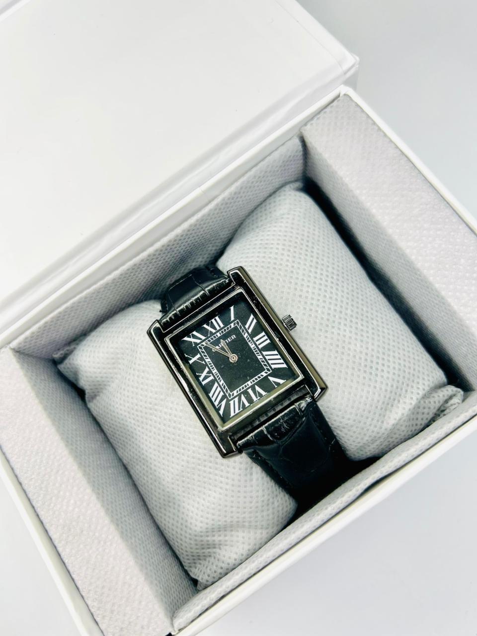 TW Black Leather Strap Watch