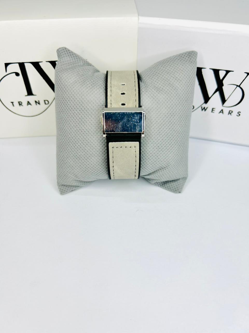 HB Men’s White Dial Leather Strap Watch – Classic Analog Wrist Watch for Formal & Casual Wear