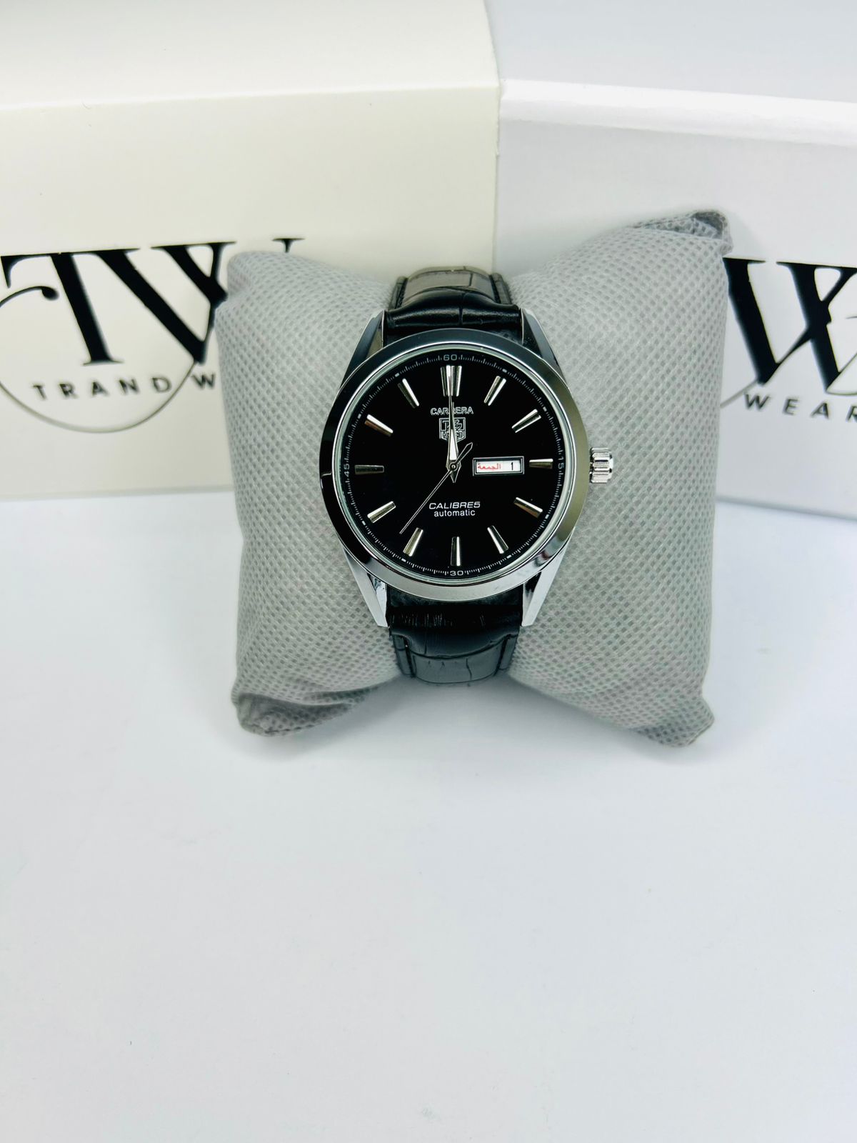 TW Classic Black Strap Watch Date Day Feature Working
